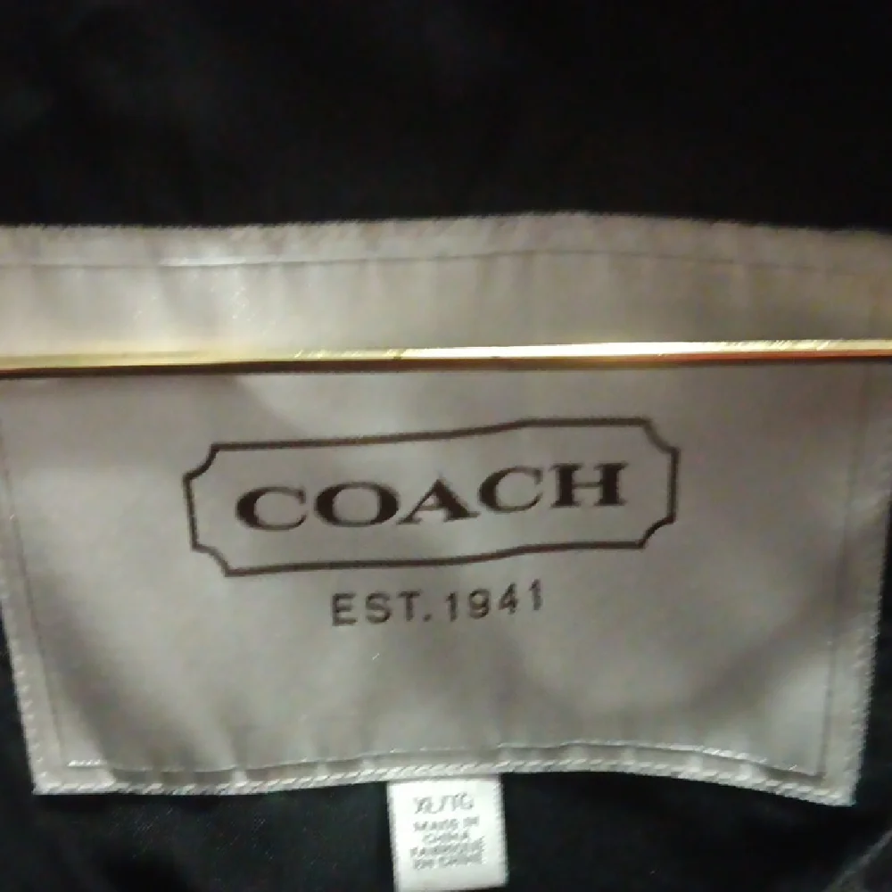 Coach Women's Black and Brown Animal Print Pea Coat - Picture 2 of 15